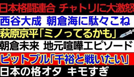 〇榊原社長 カルロス菊田 ONE代表チャトリに超激怒「日本舐めるな」〇萩原京平「ミノってるかも」〇西谷大成 朝倉海の愛に甘える〇朝倉未来 地元喧嘩エピソード〇ピットブル 鈴木千裕との試合諦めて無かった